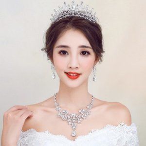 3 PC Bridal, Prom, Pageant, Crystal Tiara Set